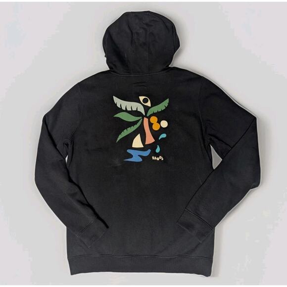 Banks Journal Studio Other - Banks Journal Studio Nadia Hernandez Palm Art Pullover Hoodie Organic Black Sz S